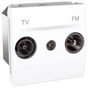 Розетка TV-FM простая 4-1 МГц Unica 2 модуля белая MGU3.451.18