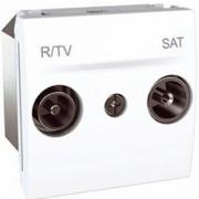 Розетка TV-FM-SAT 10-2400МГц Unica 2 модуля оконечная белая MGU3.455.18