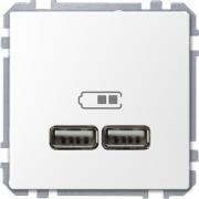 Розетка USB двойная зарядное устройство Schneider Merten D-Life Белый лотос