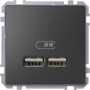 Розетка USB двойная зарядное устройство Schneider Merten D-Life Антрацит