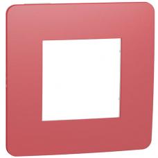Рамка 1-постовая, красный/белый, Schneider Unica New Studio Color (NU280213)