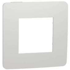 Рамка 1-постовая, белый/белый, Schneider Unica New Studio Color (NU280218)
