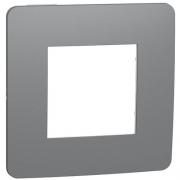 Рамка 1-постовая, дымчато-серый/белый, Schneider Unica New Studio Color (NU280221)