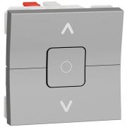 Выключатель для жалюзи, 2-клавишный, кнопка стоп, алюминий, Schneider UNICA NEW (NU320830)