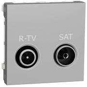 Розетка R-TV/SAT, одиночная, алюминий, Schneider UNICA NEW (NU345430)