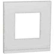 Рамка 1-постовая горизонтальная, белое стекло, Schneider Unica New Studio Pure (NU600285)