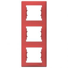 Рамка на 3 поста вертикальная Schneider Sedna SDN5801341 красный