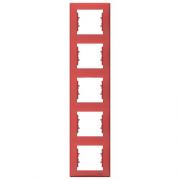 Рамка на 5 постов вертикальная Schneider Electric Sedna SDN5801541 красный