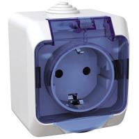 Розетка с заземляющим контактом и шторками Cedar Plus Белый WDE000543