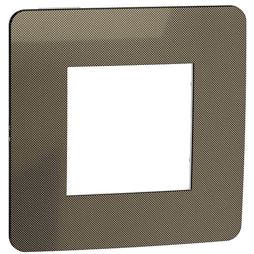 Рамка 1-постовая, бронза/белый, Schneider Unica New Studio Metal (NU280250)