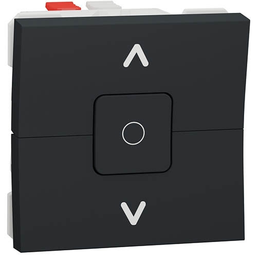 Выключатель для жалюзи, 2-клавишный, кнопка стоп, антрацит, Schneider UNICA NEW (NU320854)