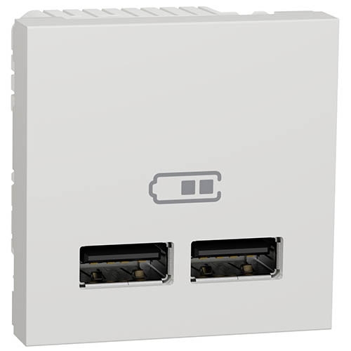 Розетка USB, 2-входа, 5в/2100 мА, белый, Schneider UNICA NEW (NU341818)
