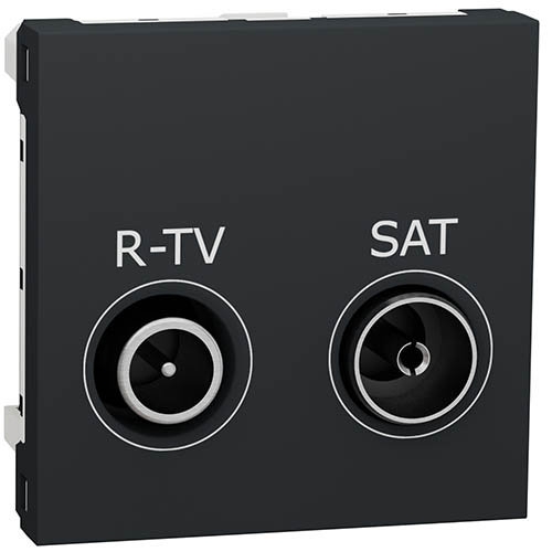 Розетка R-TV/SAT, оконечная, антрацит, Schneider UNICA NEW (NU345554)