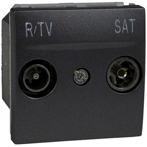 Розетка телевизионная ТV-R/SAT Schneider Electric Unica MGU3.454.12 графит