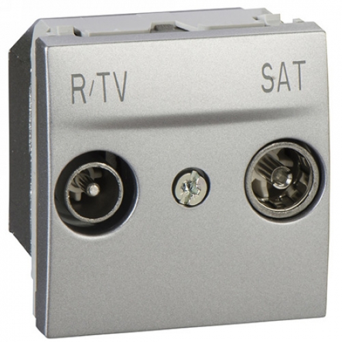 Розетка телевизионная проходная ТV-R/SAT Schneider Electric Unica алюминий