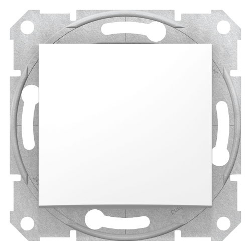 Выключатель одноклавишный кнопочный Седна SDN0700121 белый