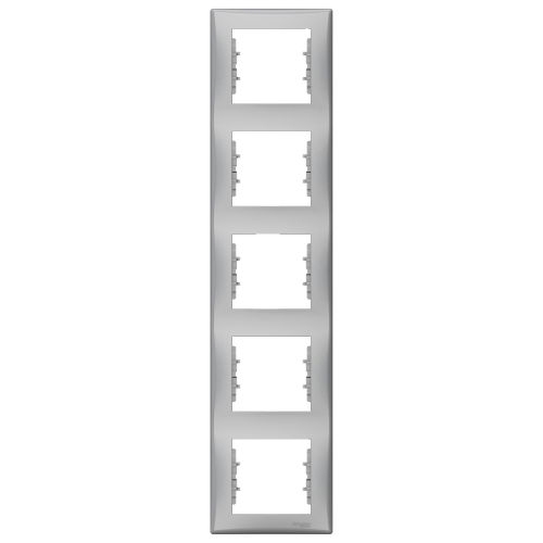 Рамка на 5 постов вертикальная Schneider Electric Sedna SDN5801560 алюминий