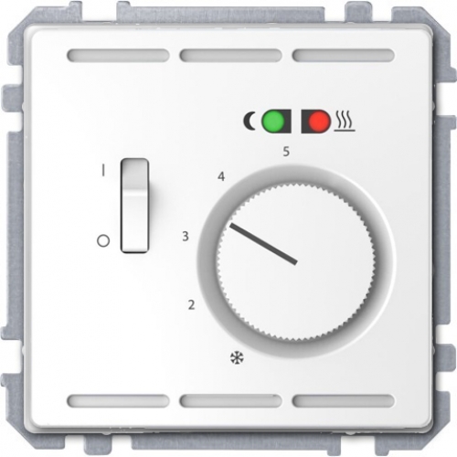 Терморегулятор пола 230 В с переключателем, Schneider Merten D-Life Белый лотос